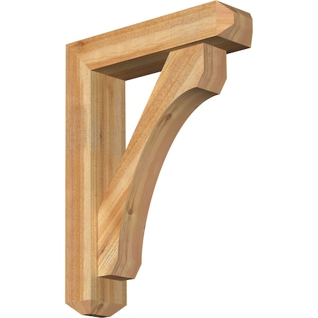 Ekena Millwork Legacy Craftsman Rough Sawn Bracket w/ Offset Brace, Western Red Cedar, 6"W x 24"D x 32"H BKT0604X24X32LEC04RWR